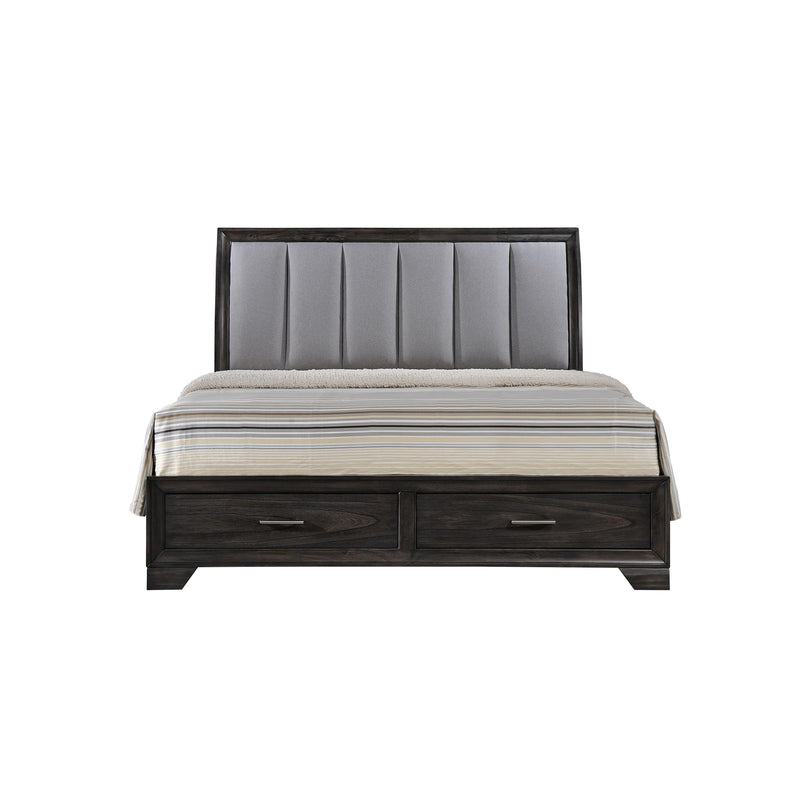 Size_Queen -- Crown Mark Jaymes Upholstered Sleigh Bed with Storage IMAGE 1