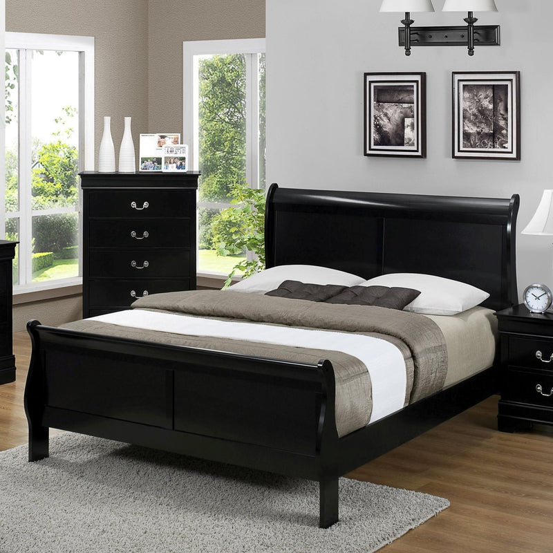 Size_Queen -- Louis Philip B3950-Q Queen Sleigh Bed IMAGE 1