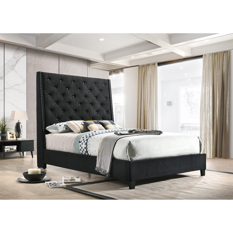 Size_Queen -- Crown Mark Chantilly Upholstered Platform Bed IMAGE 1