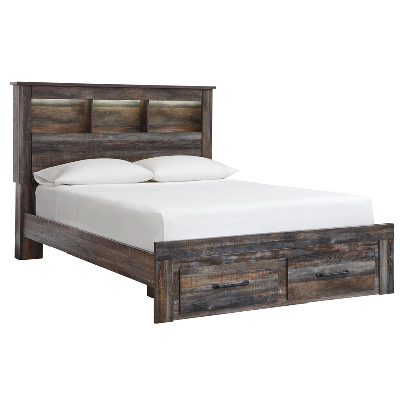 Size_Queen -- Signature Design by Ashley Drystan Bookcase Bed with Storage IMAGE 1
