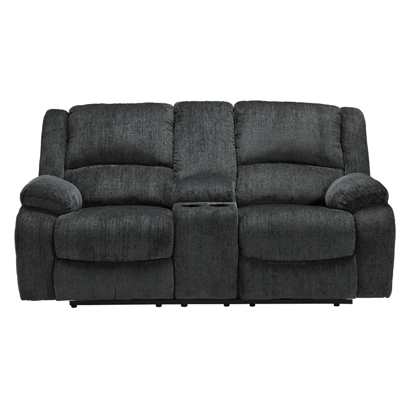 Motion Type_Reclining -- Signature Design by Ashley Draycoll Reclining Fabric Loveseat with Console IMAGE 1