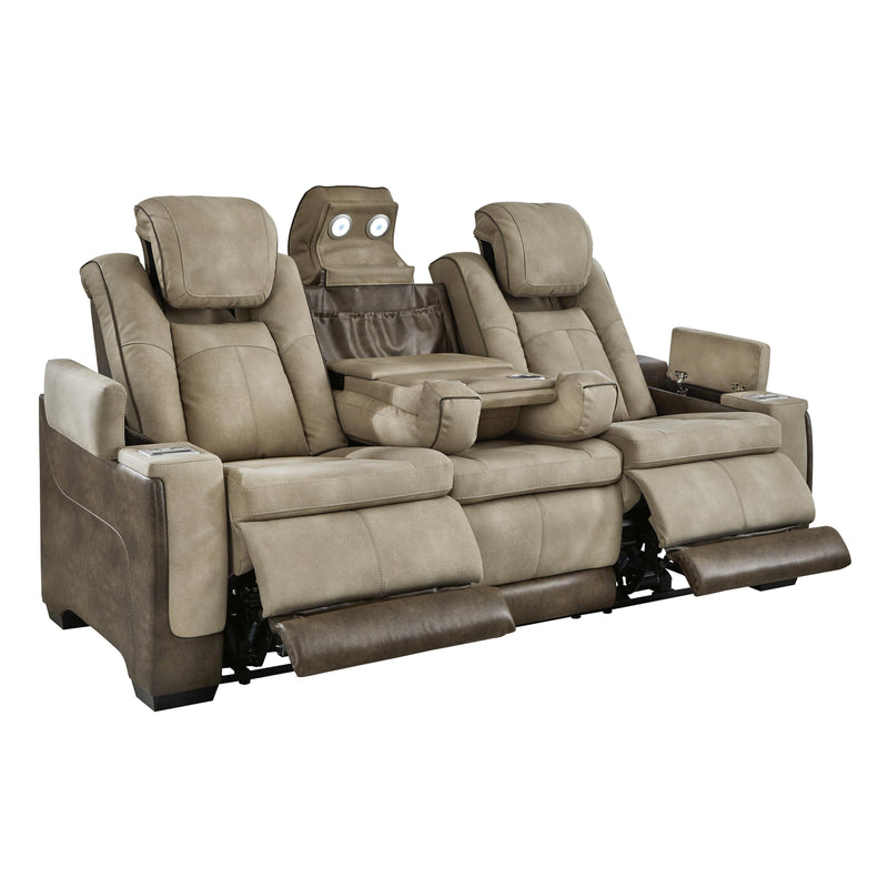 Manufacturer Color_Sand -- Signature Design by Ashley Next Gen DuraPella Power Reclining Leather Look Sofa IMAGE 1