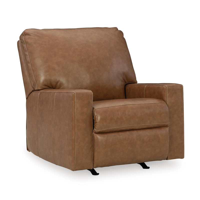 Manufacturer Color_Caramel -- Signature Design by Ashley Bolsena Rocker Leather Match Recliner IMAGE 1