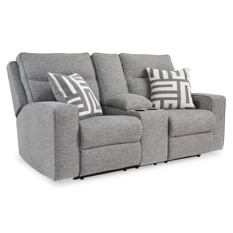 Signature Design by Ashley Biscoe 9050318 Power Reclining Loveseat with Console and Adjustable Headrest IMAGE 1