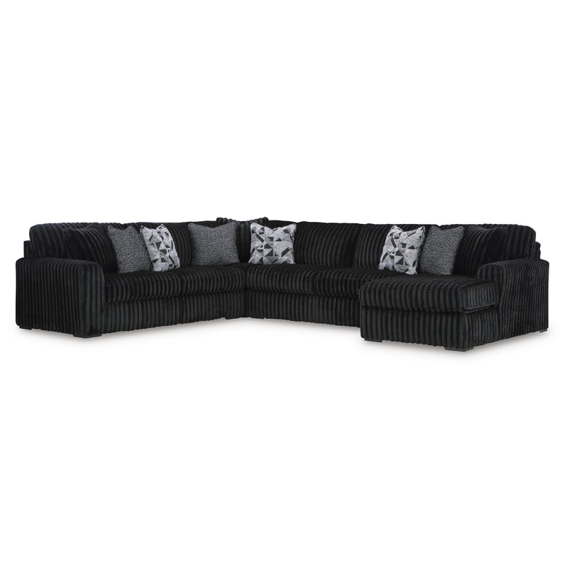 Manufacturer Color_Onyx -- Signature Design by Ashley Midnight Madness Fabric 4 pc Sectional IMAGE 1
