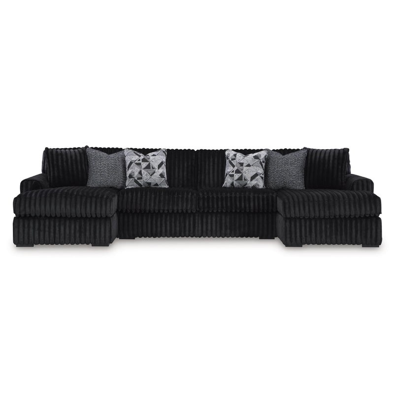 Manufacturer Color_Onyx -- Signature Design by Ashley Midnight Madness Fabric 3 pc Sectional IMAGE 1