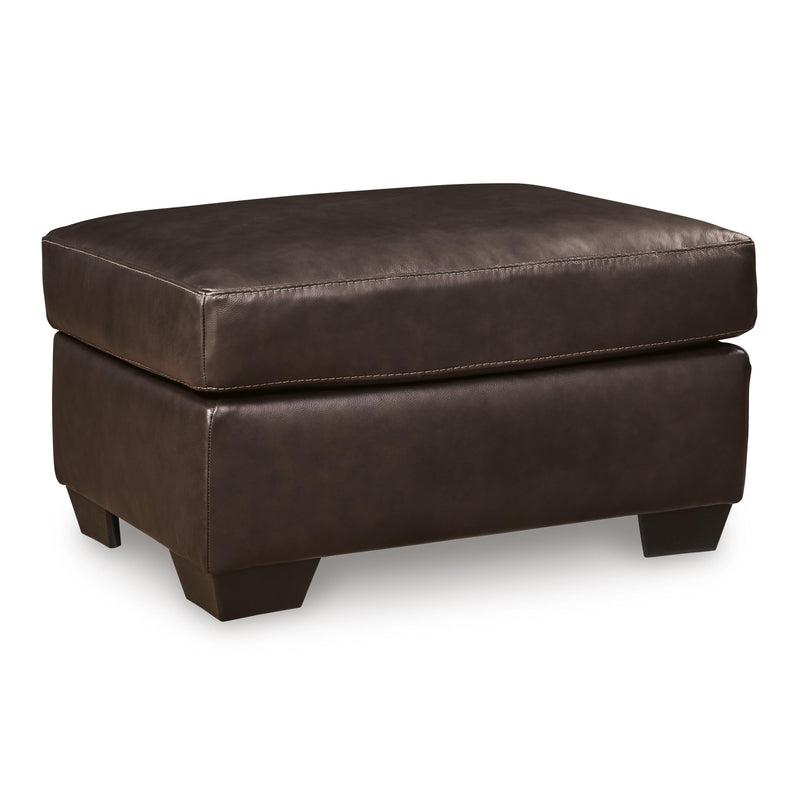 Manufacturer Color_Dark Brown -- Signature Design by Ashley Santorine Leather Match Ottoman IMAGE 1
