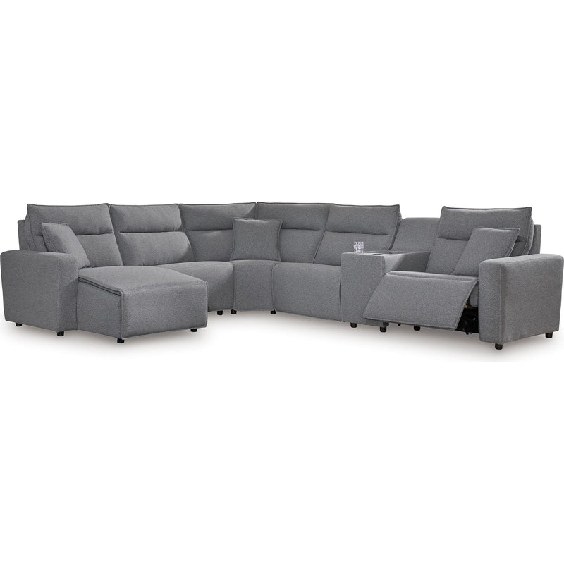 Manufacturer Color_Salt and Pepper -- Signature Design by Ashley ModMax II Power Reclining Fabric 6 pc Sectional IMAGE 1