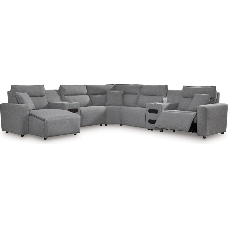 Manufacturer Color_Salt and Pepper -- Signature Design by Ashley ModMax II Power Reclining Fabric 7 pc Sectional IMAGE 1