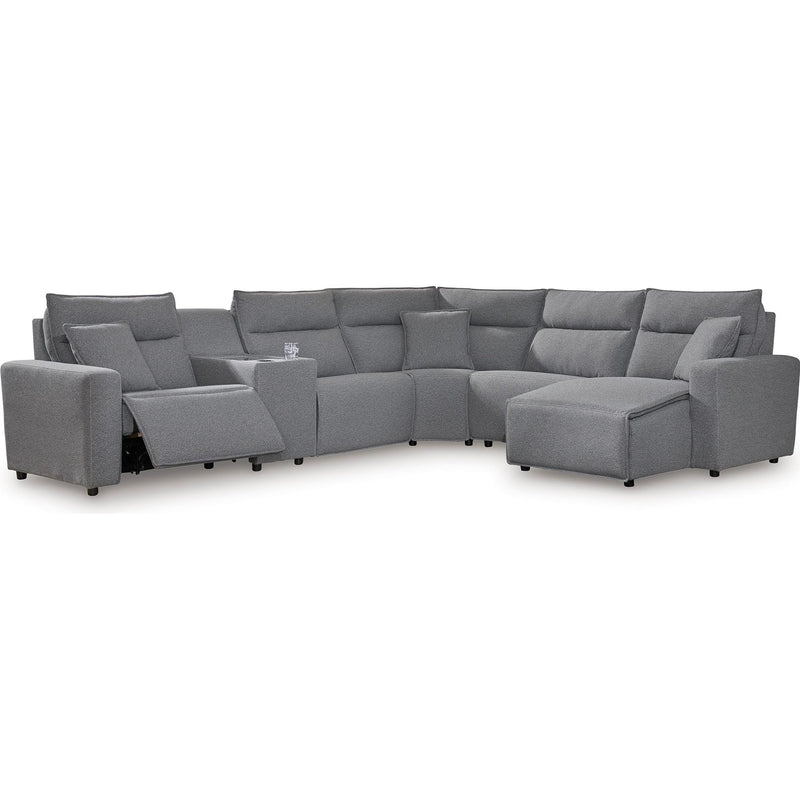 Manufacturer Color_Salt and Pepper -- Signature Design by Ashley ModMax II Power Reclining Fabric 6 pc Sectional IMAGE 1
