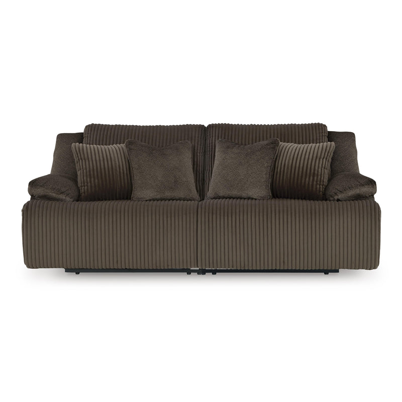 Manufacturer Color_Chocolate -- Signature Design by Ashley Top Tier Reclining Fabric Loveseat IMAGE 1