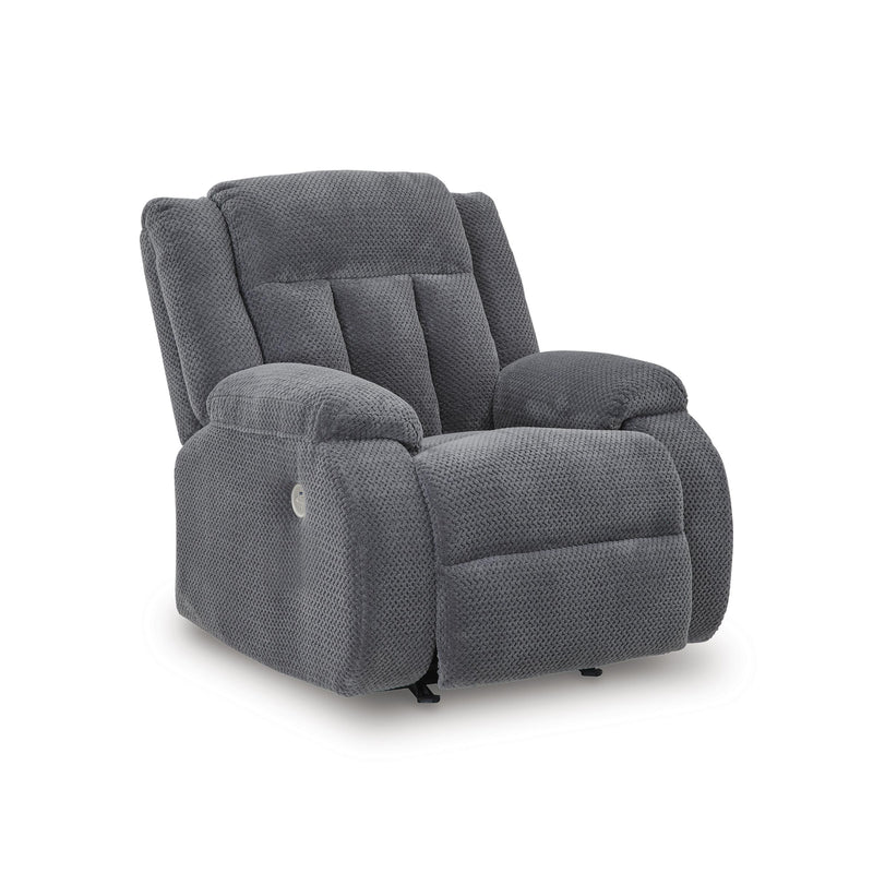Manufacturer Color_Steel -- Signature Design by Ashley Observation Power Rocker Fabric Recliner IMAGE 1