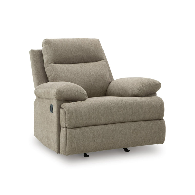 Manufacturer Color_Mocha -- Signature Design by Ashley Side Swipe Rocker Fabric Recliner IMAGE 1