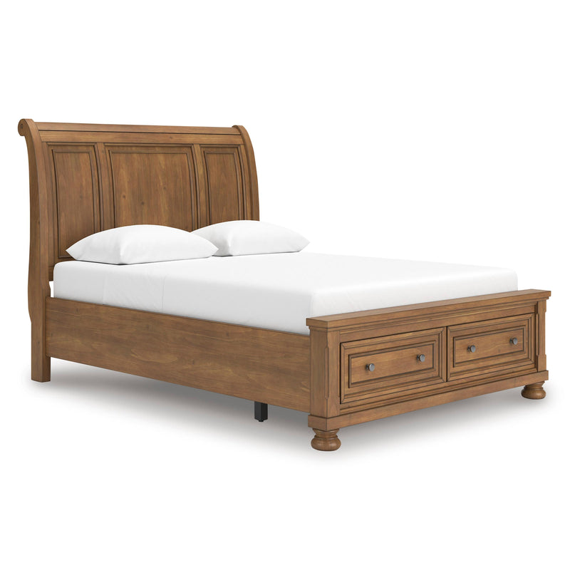 Size_Queen -- Signature Design by Ashley Feddinger Sleigh Bed with Storage IMAGE 1