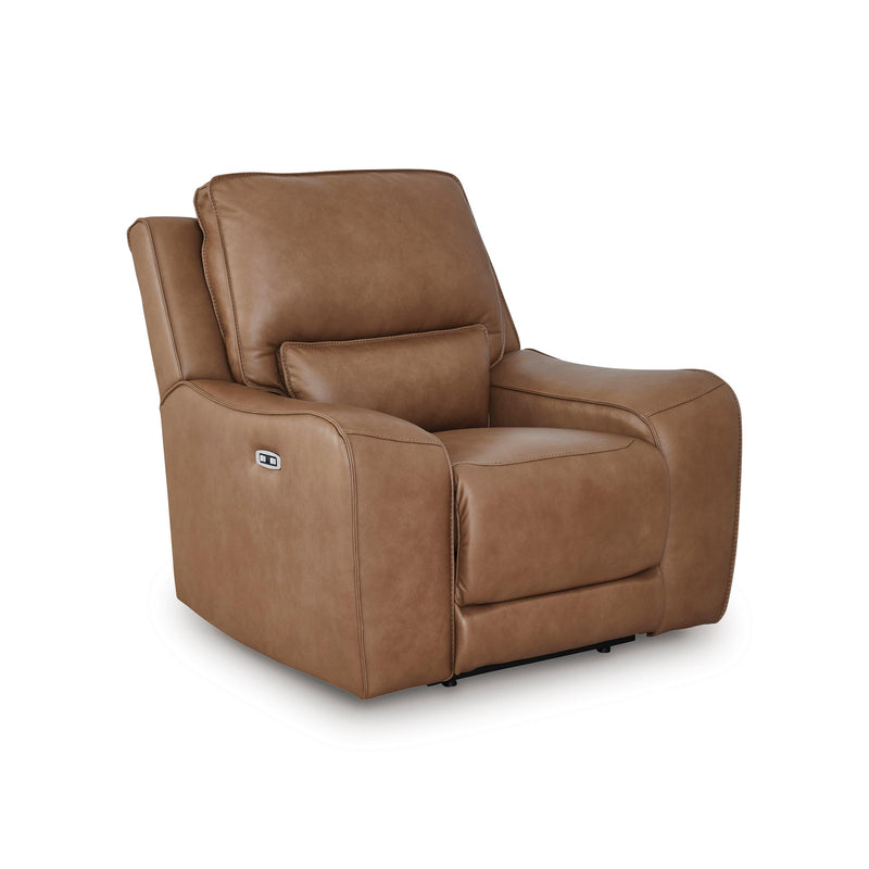 Manufacturer Color_Caramel -- Signature Design by Ashley DeepWakes Power Leather Match Recliner IMAGE 1