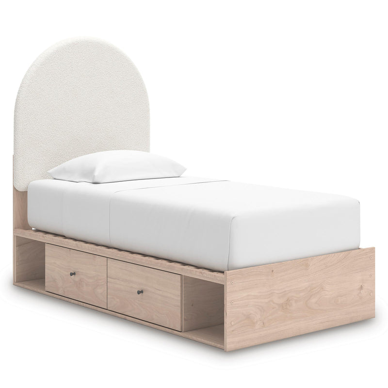 Size_Twin -- Signature Design by Ashley Arloster Upholstered Panel Bed with Storage IMAGE 1