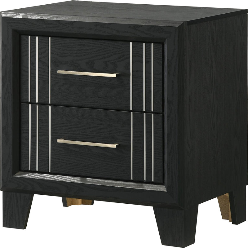 Crown Mark Charlie B9235-2 Nightstand - Charcoal IMAGE 1