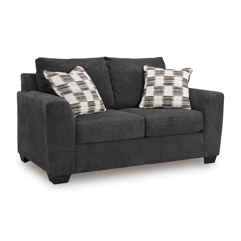 Manufacturer Color_Ebony -- Benchcraft Loreo Stationary Fabric Loveseat IMAGE 1