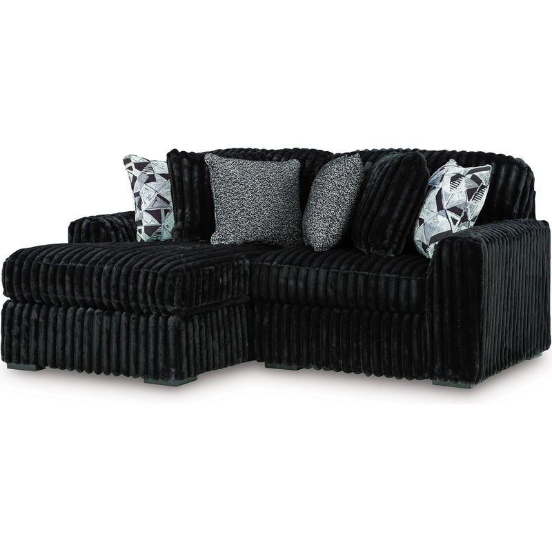 Manufacturer Color_Onyx -- Signature Design by Ashley Midnight Madness Fabric 2 pc Sectional IMAGE 1