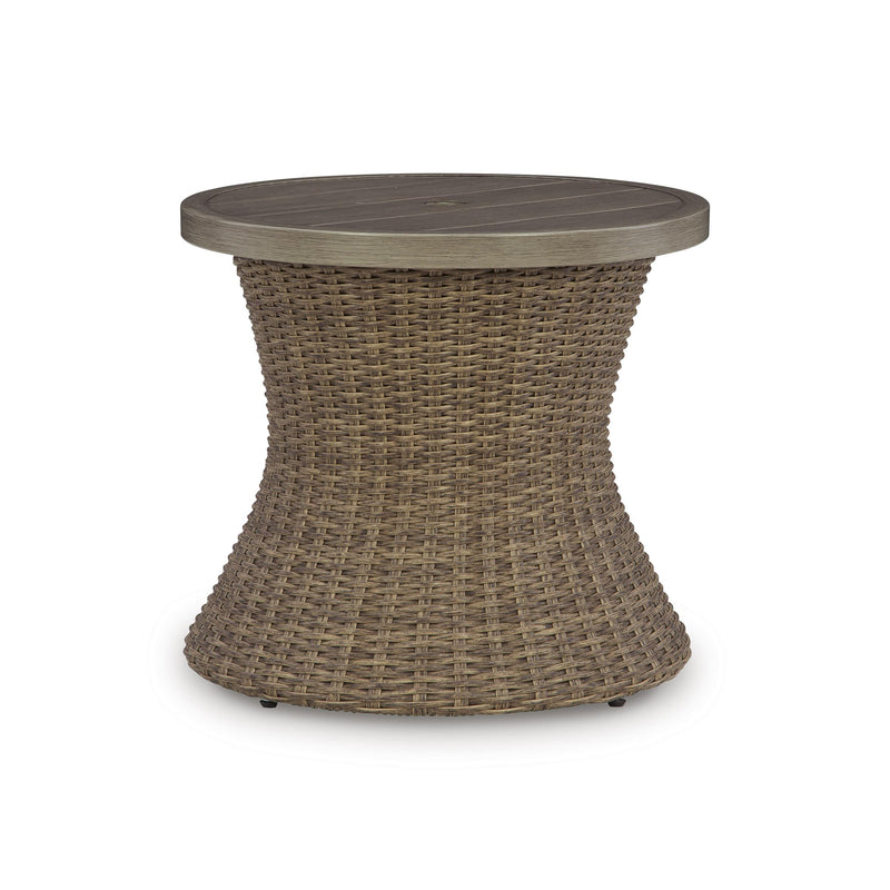 Signature Design by Ashley Laguna Heights PCP790-706 Round End Table with Umbrella Option IMAGE 1