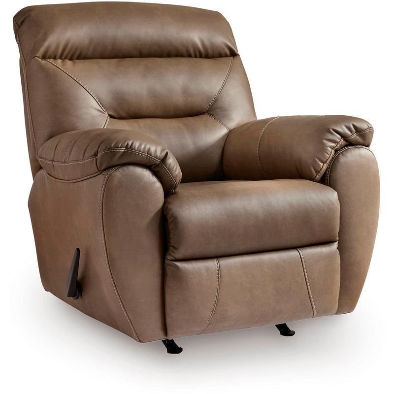 Manufacturer Color_Biscotti -- Signature Design by Ashley Elksworth Rocker Leather Look Recliner IMAGE 1