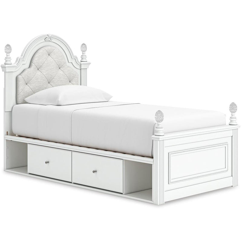 Size_Twin -- Signature Design by Ashley Kozlani Upholstered Panel Bed with Storage IMAGE 1