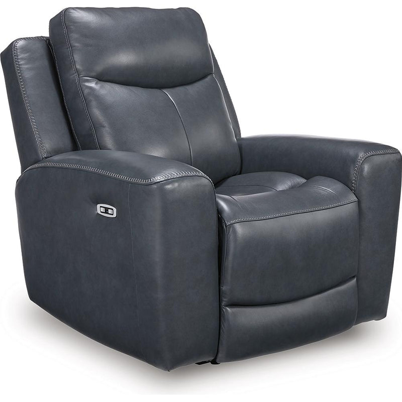 Manufacturer Color_Admiral -- Signature Design by Ashley Bexhurst Power Leather Match Recliner IMAGE 1