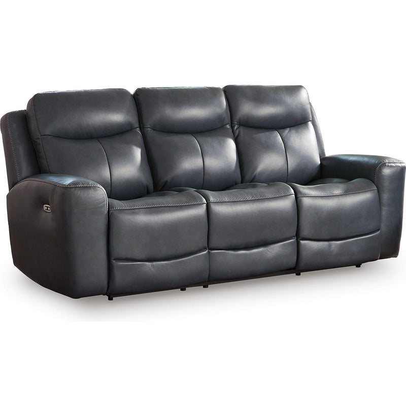 Manufacturer Color_Admiral -- Signature Design by Ashley Bexhurst Power Reclining Leather Match Sofa IMAGE 1