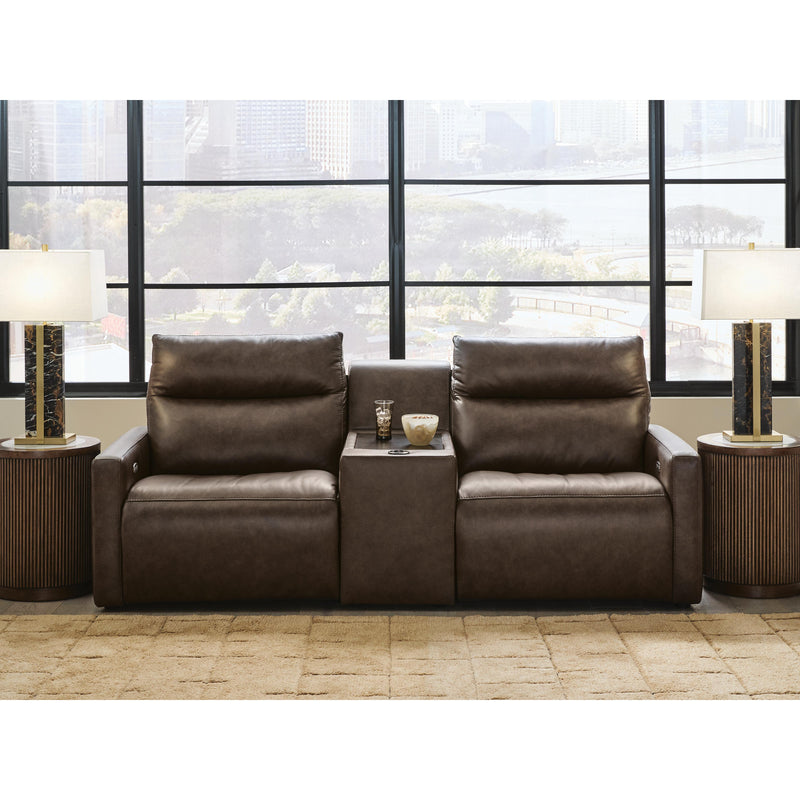 Manufacturer Color_Chocolate -- Benchcraft ModZ Power Reclining Loveseat with Console IMAGE 1