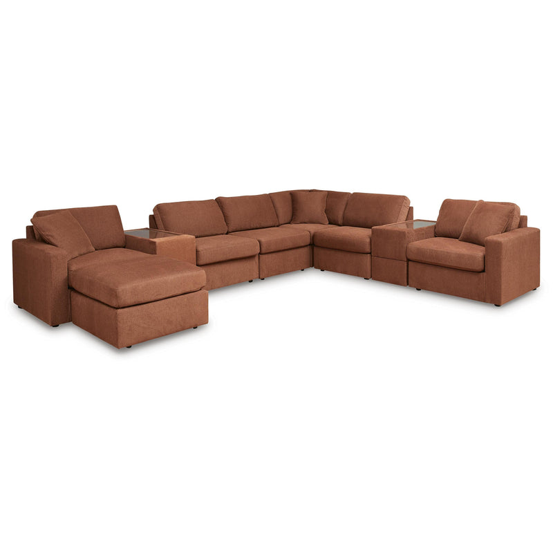 Signature Design by Ashley® Modmax 92102U3 8 pc Sectional and Ottoman - Spice IMAGE 1
