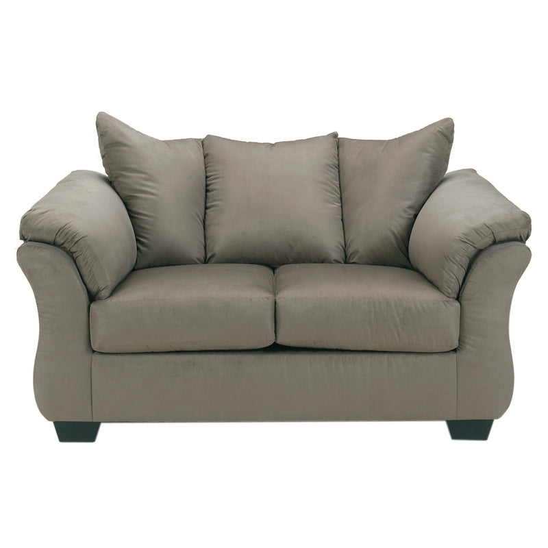  Manufacturer Color_Cobblestone -- Signature Design by Ashley Darcy Stationary Fabric Loveseat IMAGE 1