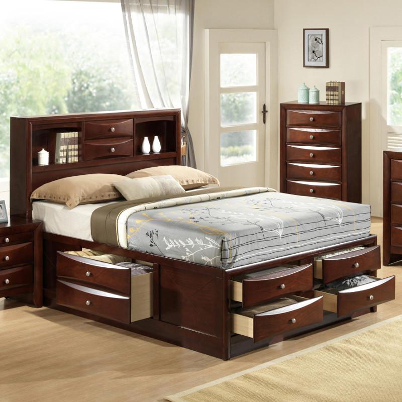  Size_Queen -- Crown Mark Emily Bed with Storage IMAGE 1