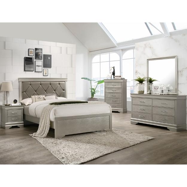  Crown Mark Amalia B6910 7 pc Twin Panel Bedroom Set IMAGE 1