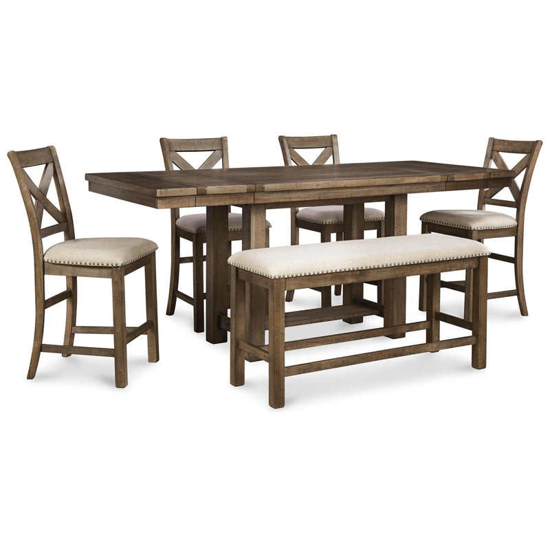  Signature Design by Ashley Moriville D631D3 6 pc Counter Height Dining Set IMAGE 2