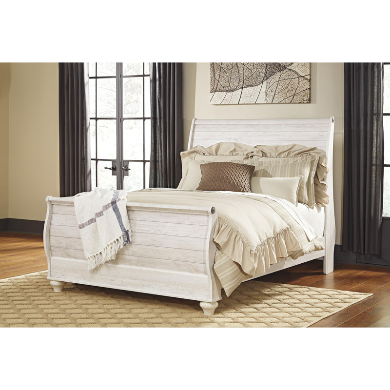  Size_Queen -- Signature Design by Ashley Willowton Sleigh Bed IMAGE 1