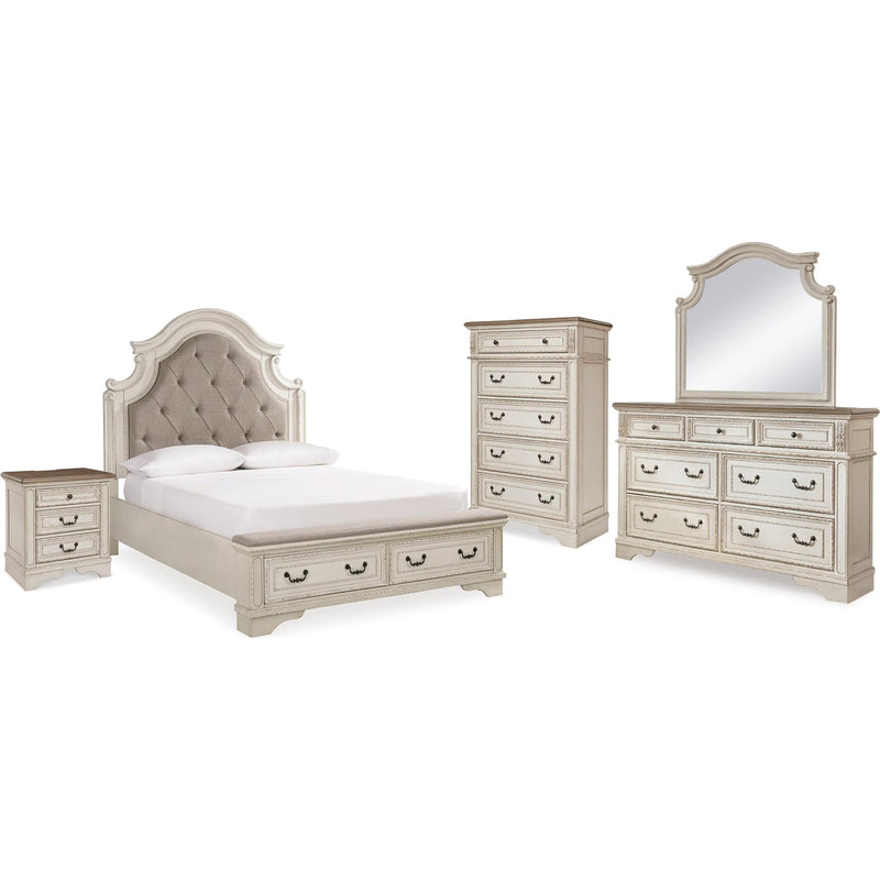  Signature Design by Ashley Realyn B743B30 7 pc Queen Upholstered Panel Bedroom Set IMAGE 1