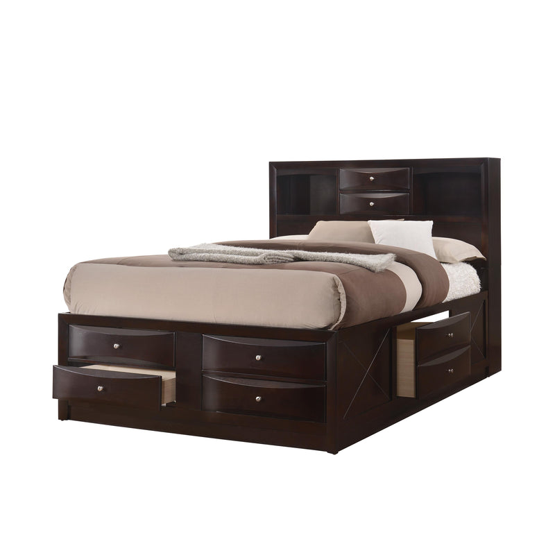  Size_Queen -- Crown Mark Emily Bookcase Bed with Storage IMAGE 1