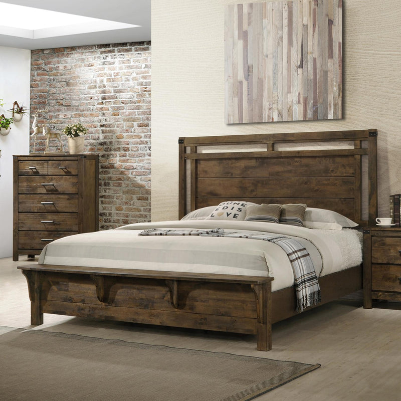  Size_Queen -- Crown Mark Curtis Panel Bed IMAGE 1