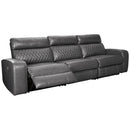 Signature Design by Ashley Samperstone Power Reclining Leather Look 3 pc Sectional 5520358/5520346/5520362 IMAGE 2