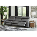  Signature Design by Ashley Samperstone Power Reclining Leather Look 3 pc Sectional 5520358/5520346/5520362 IMAGE 3