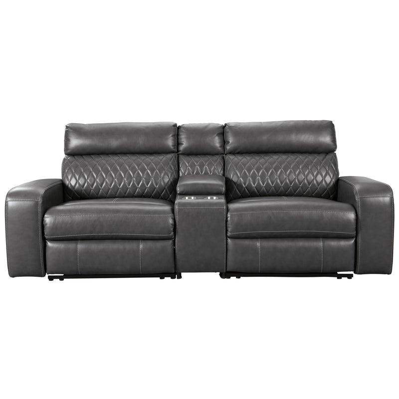  Signature Design by Ashley Samperstone Power Reclining Leather Look 3 pc Sectional 5520358/5520357/5520362 IMAGE 1