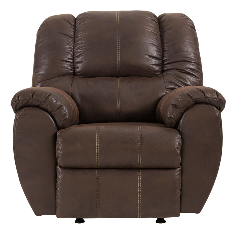  Manufacturer Color_Walnut -- Signature Design by Ashley McGann Rocker Leather Look Recliner IMAGE 1