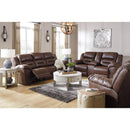  Manufacturer Color_Chocolate Motion Type_Manual -- Signature Design by Ashley Stoneland Rocker Leather Look Recliner IMAGE 7