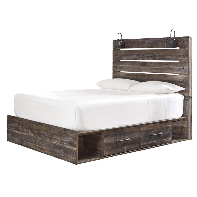  Size_Queen -- Signature Design by Ashley Drystan Panel Bed with Storage IMAGE 1