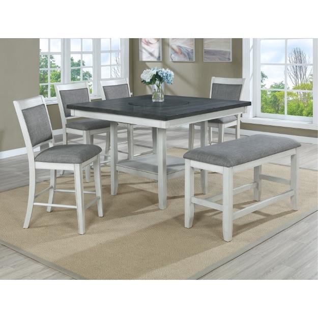  Crown Mark Fulton 2727CG-T-4848 Counter Height Table - Chalk/Grey IMAGE 2