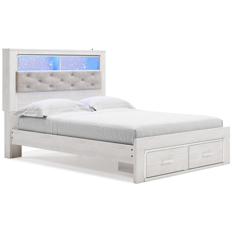  Size_Queen -- Signature Design by Ashley Altyra Upholstered Bookcase Bed with Storage IMAGE 1