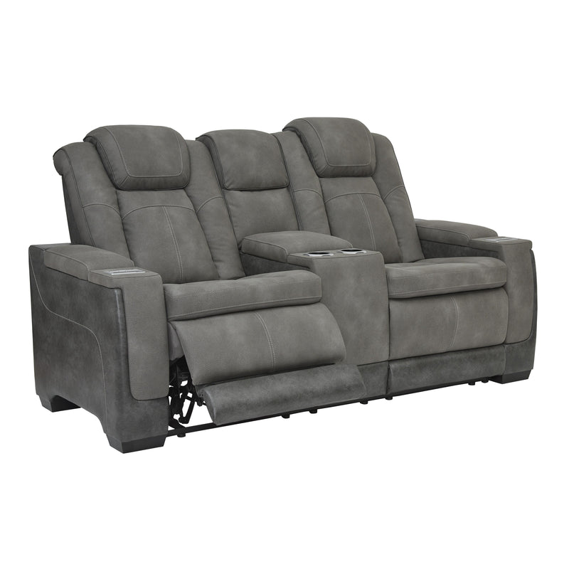 Manufacturer Color_Slate -- Next-Gen DuraPella 2200418 Power Reclining Loveseat with Console and Adjustable Headrest IMAGE 1
