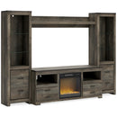  Signature Design by Ashley Trinell W446W10 4 pc Entertainment Center with Electric Fireplace IMAGE 1