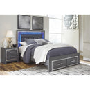  Size_Queen -- Signature Design by Ashley Lodanna Upholstered Panel Bed with Storage IMAGE 2