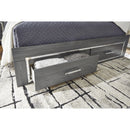  Size_Queen -- Signature Design by Ashley Lodanna Upholstered Panel Bed with Storage IMAGE 3